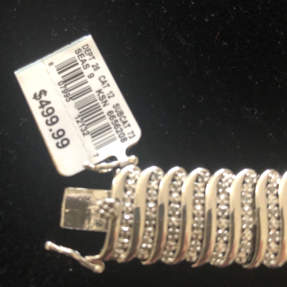 Silver Bracelet with Rhinestones
